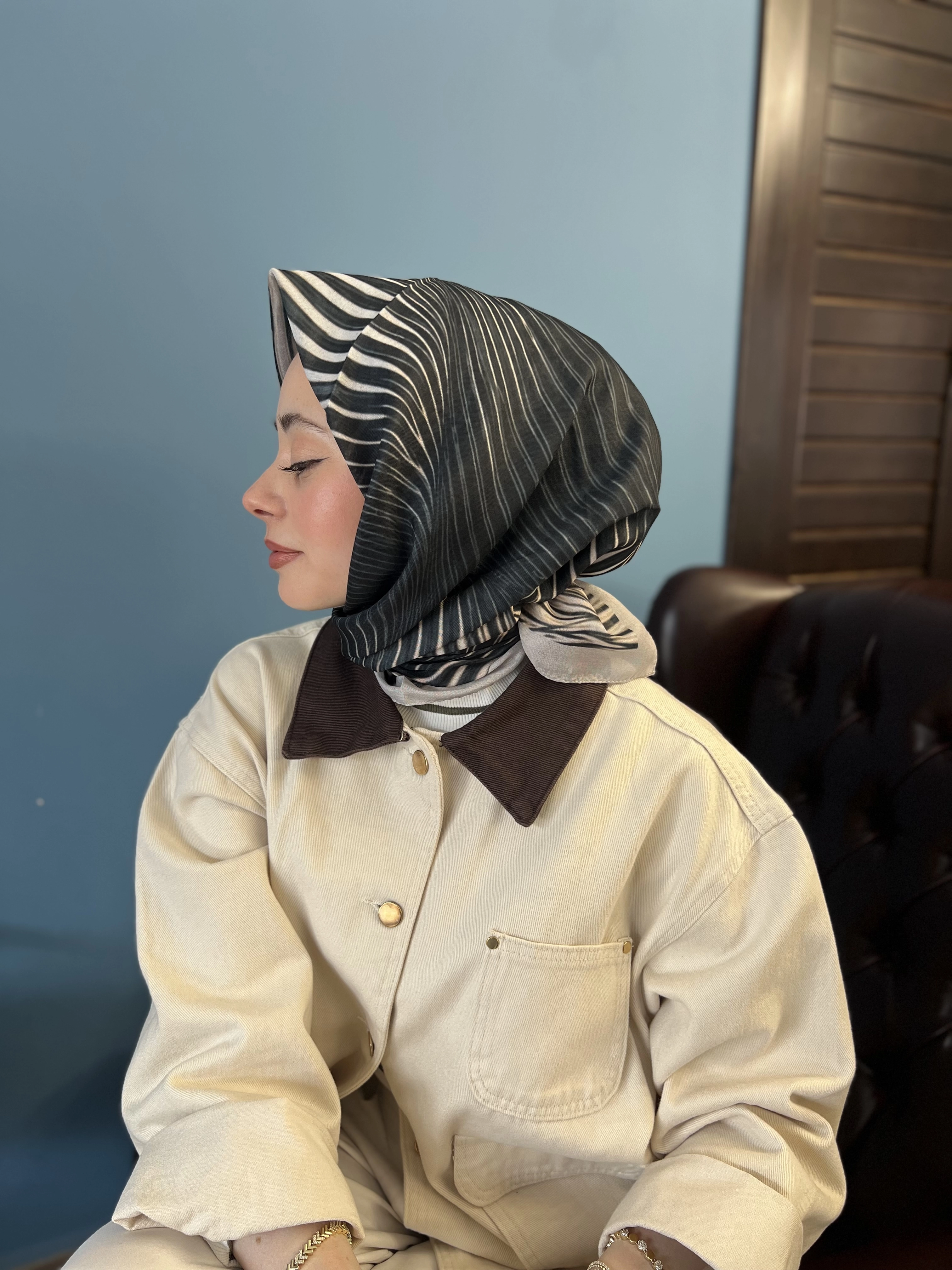 Çizgi soft eşarp