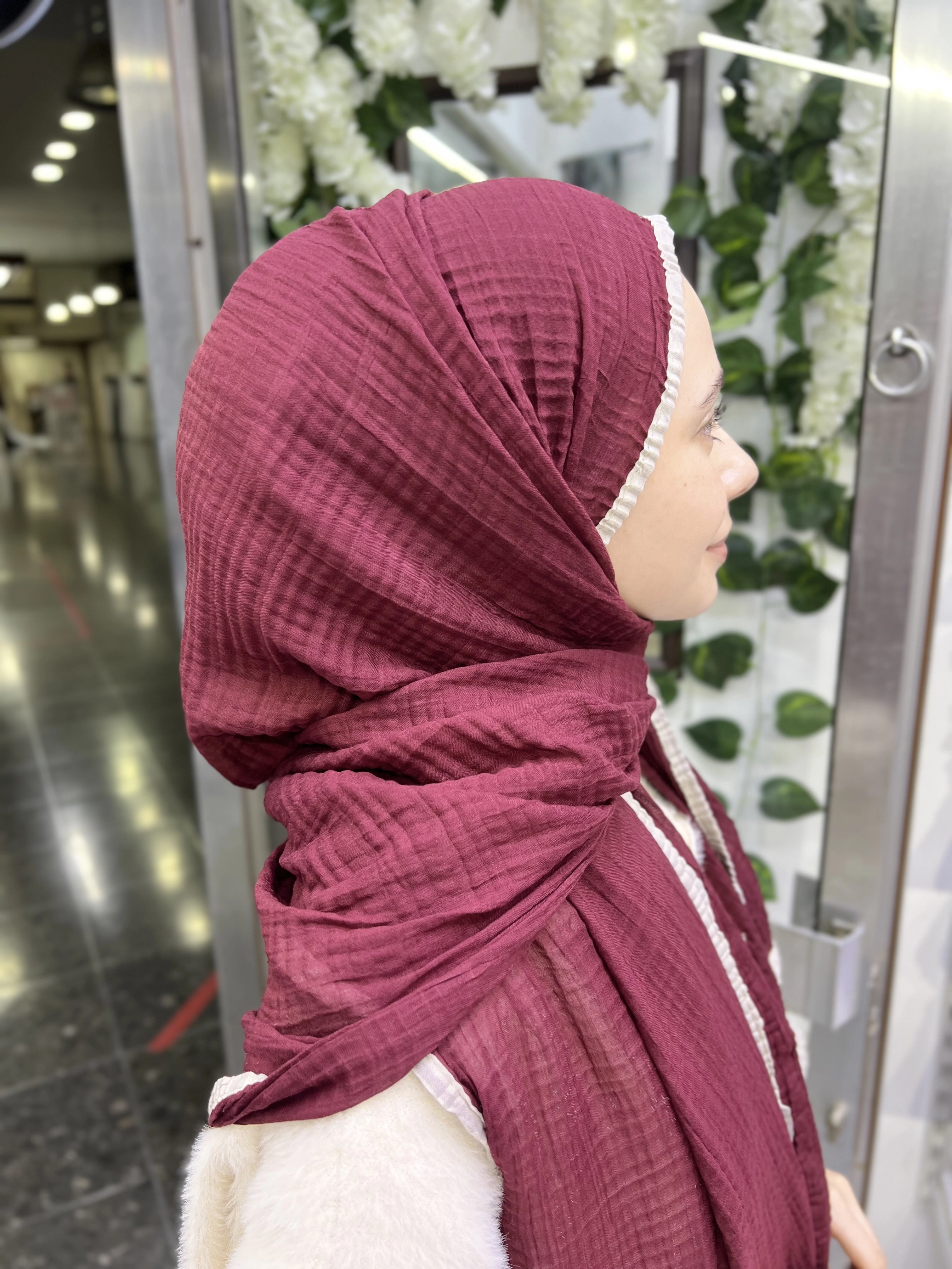 A kalite organik müslin şal
