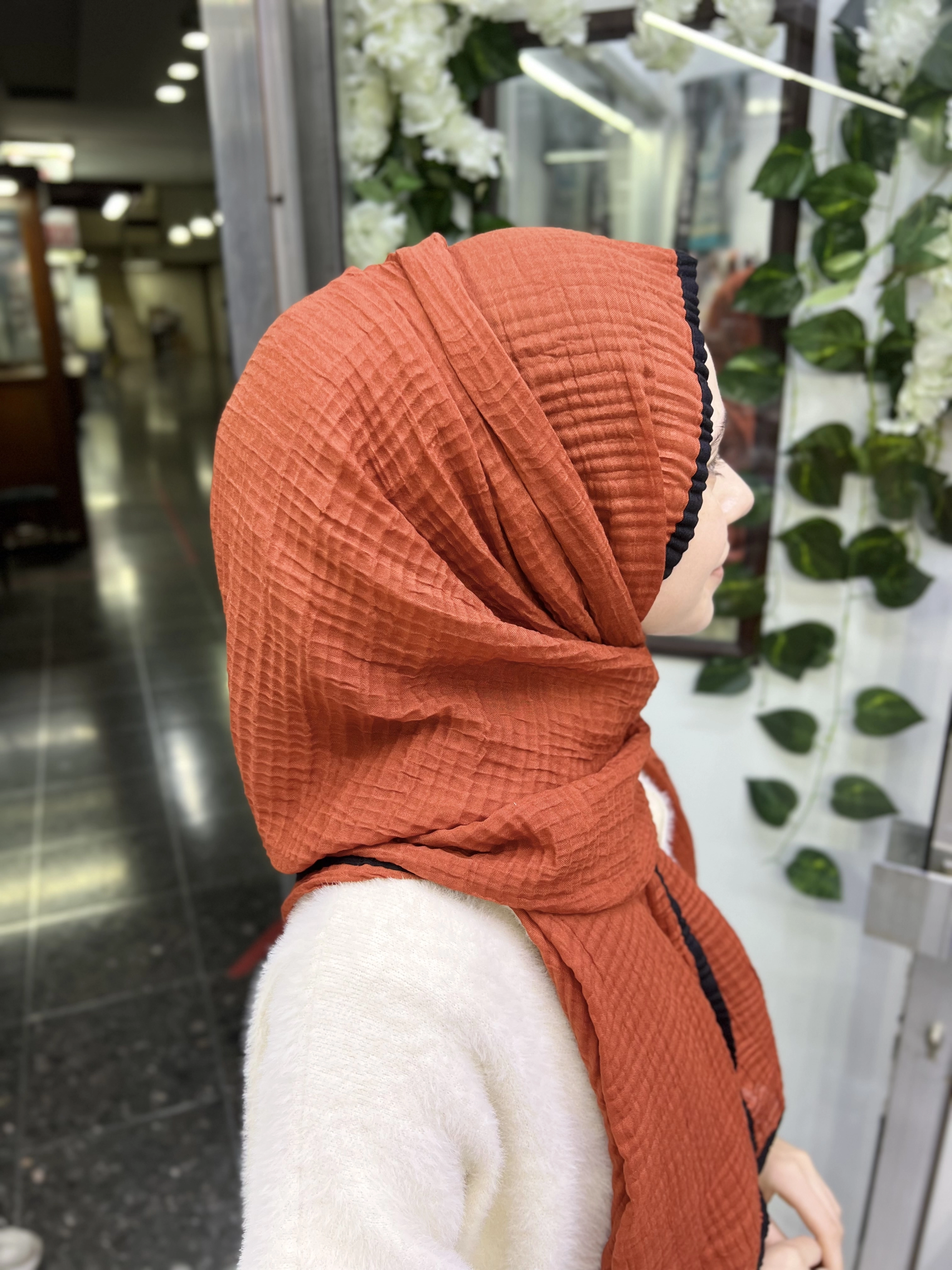 A kalite organik müslin şal