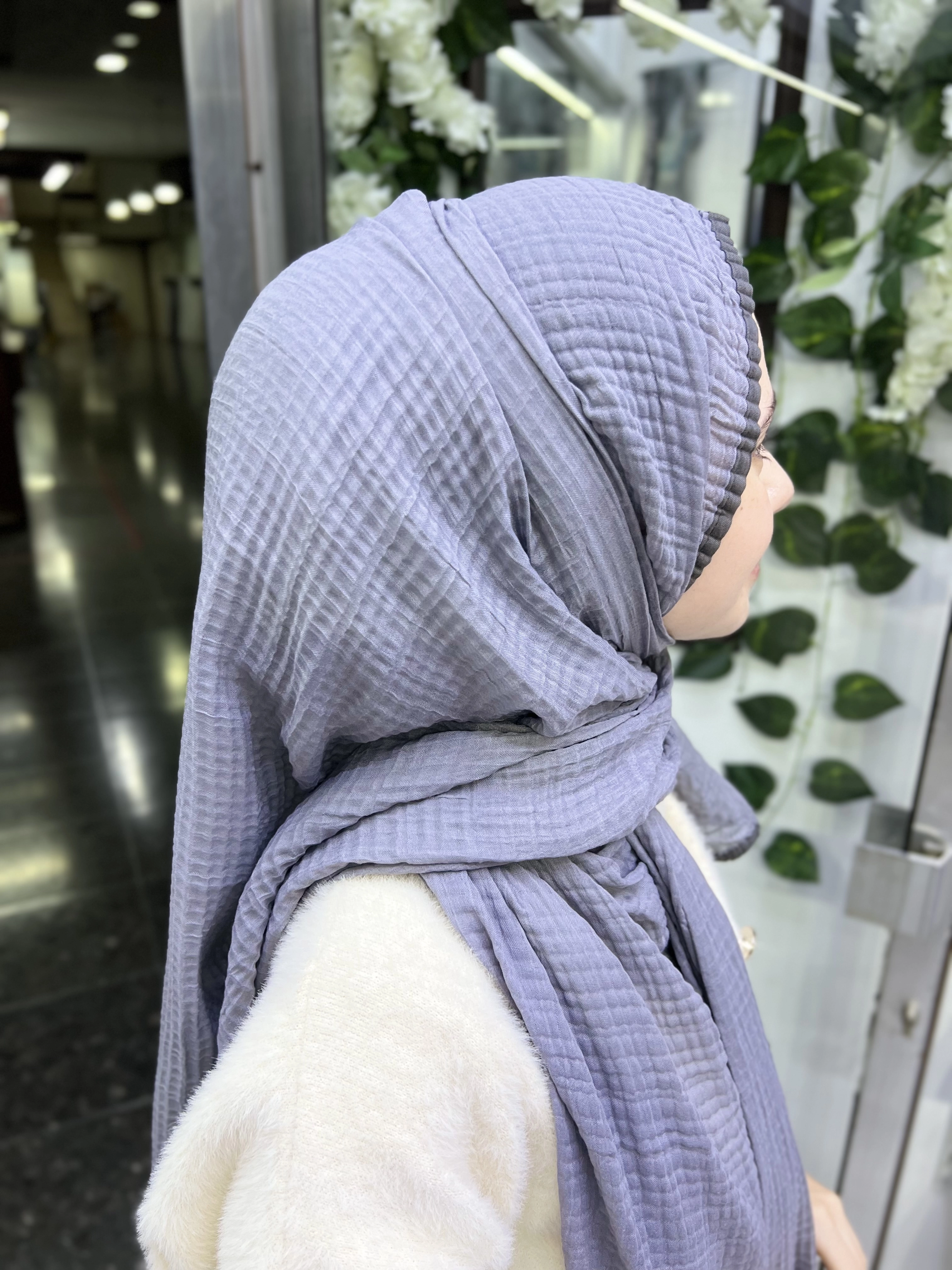 A kalite organik müslin şal