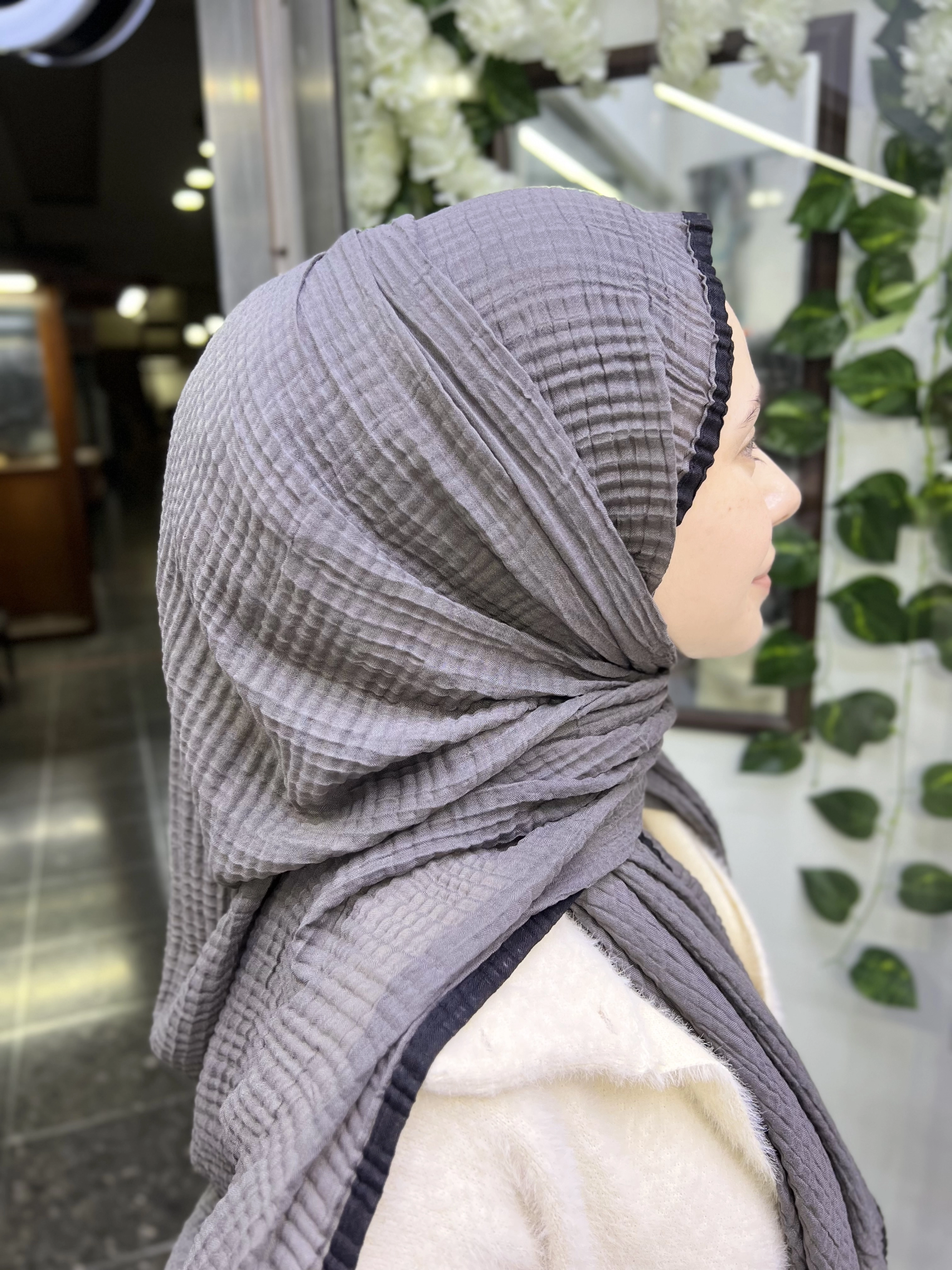 A kalite organik müslin şal