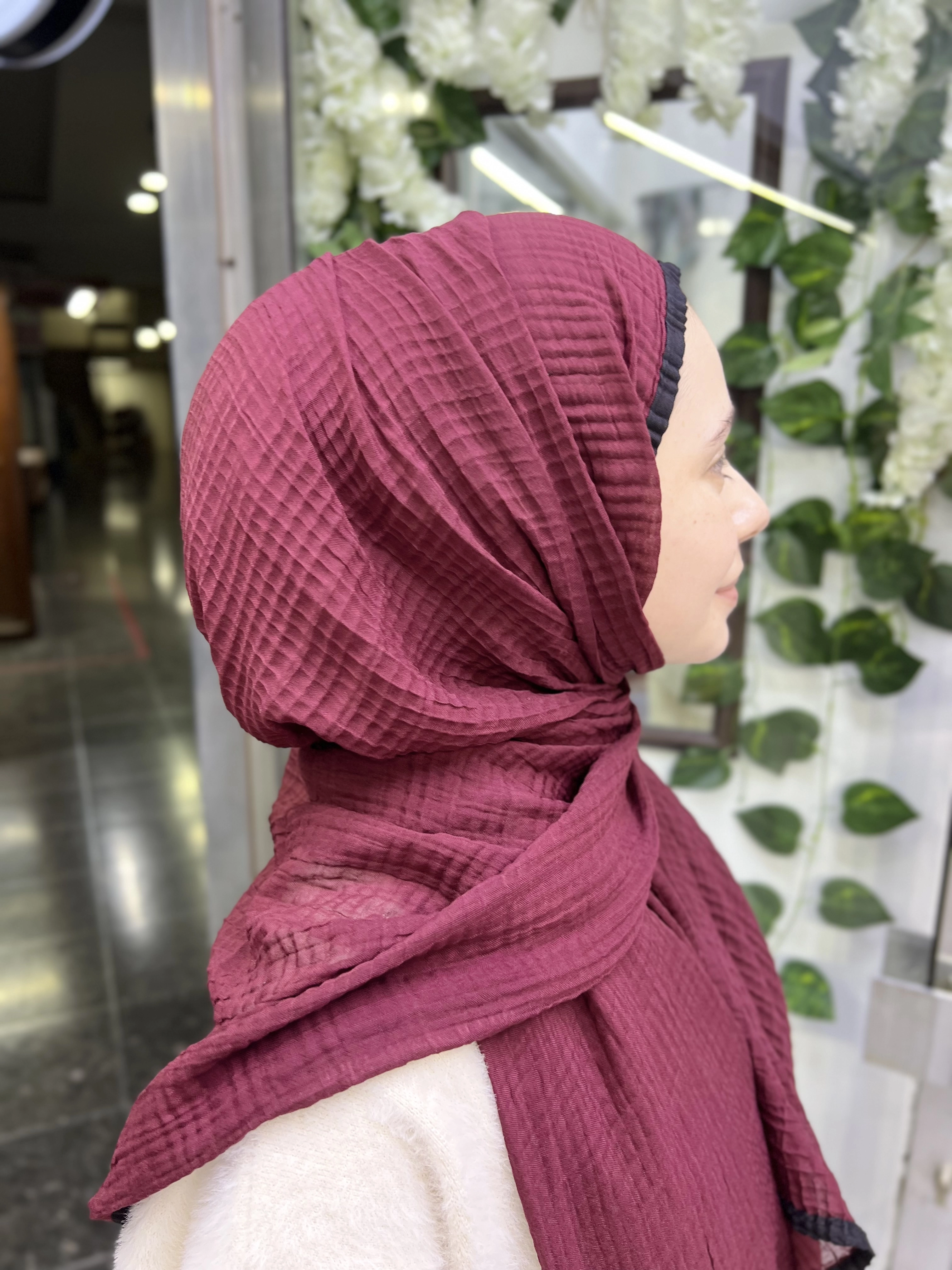 A kalite organik müslin şal