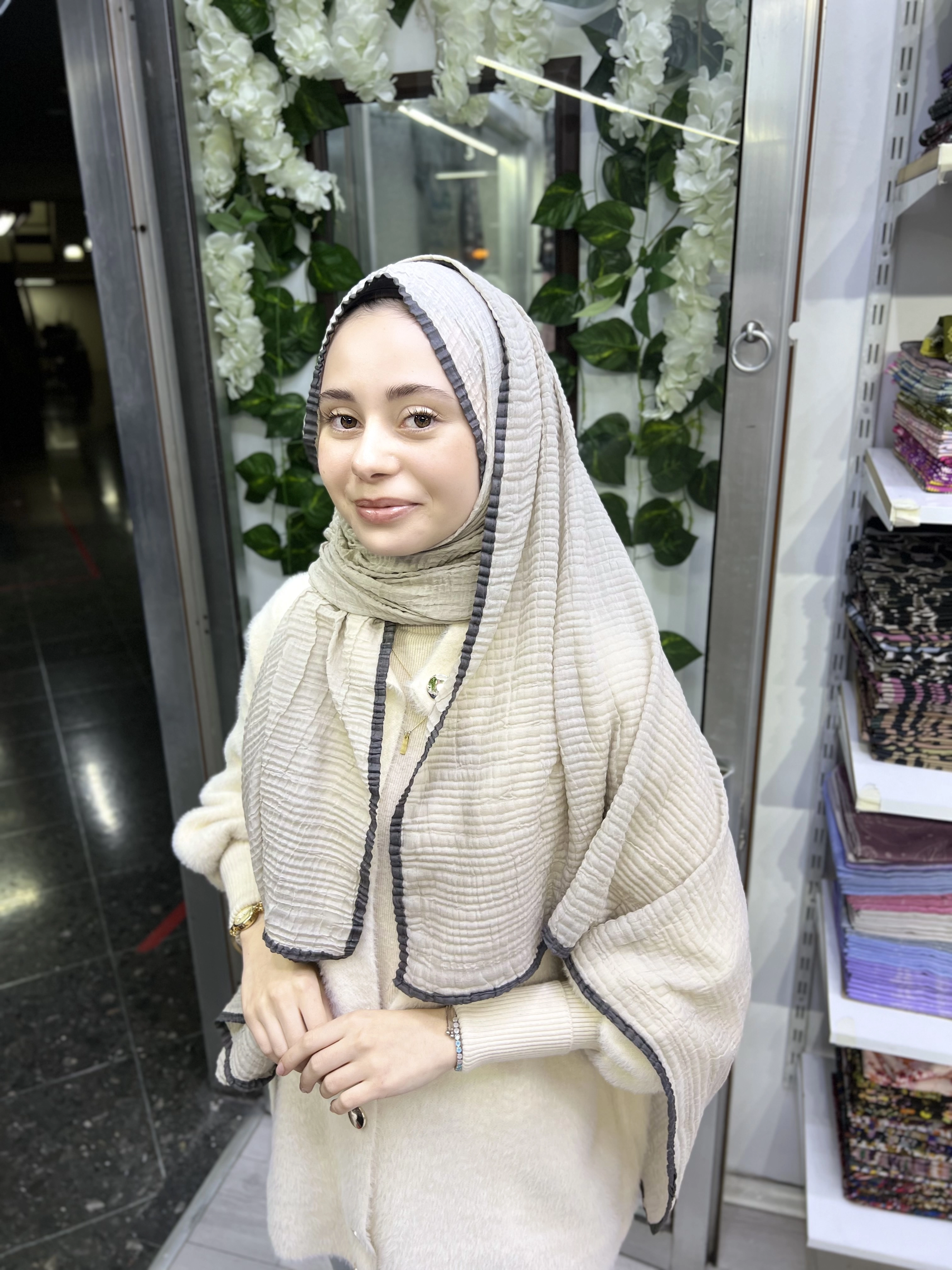 A kalite organik müslin şal