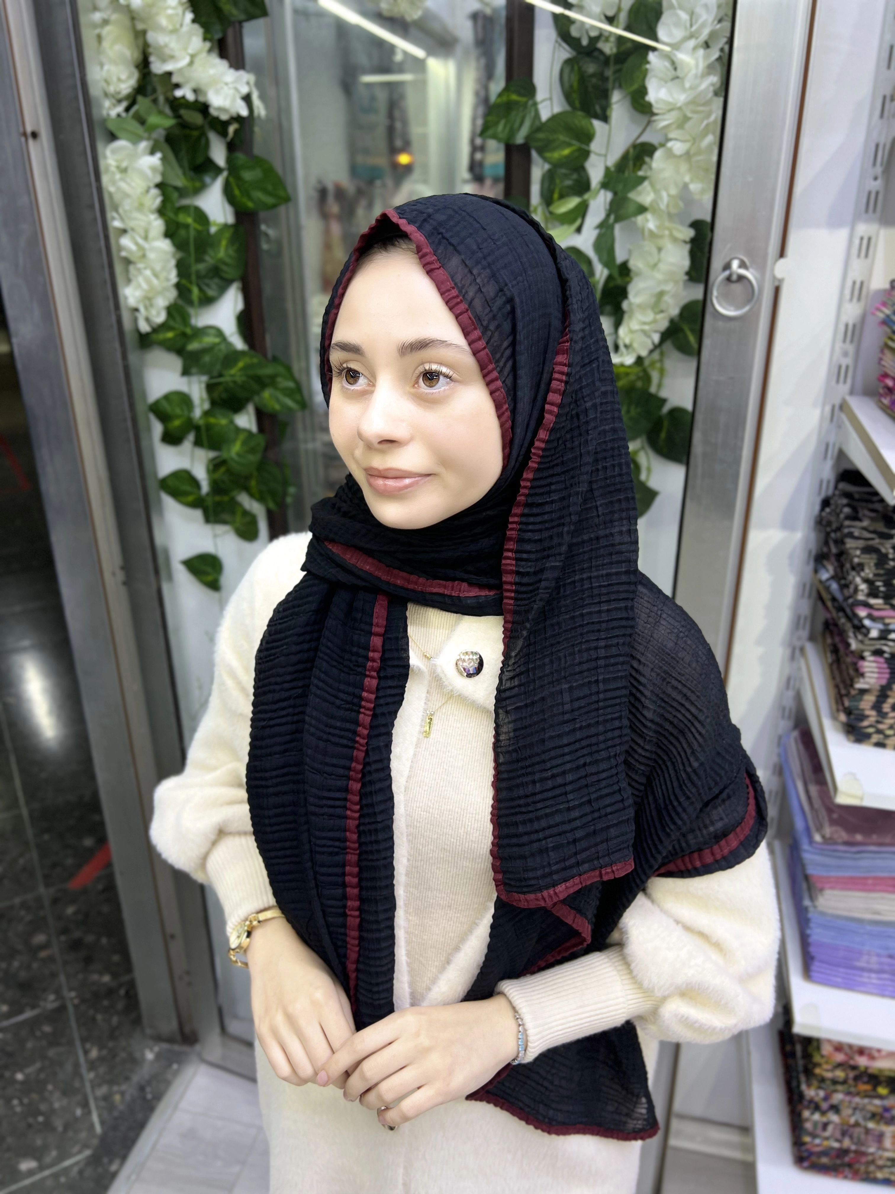 A kalite organik müslin şal