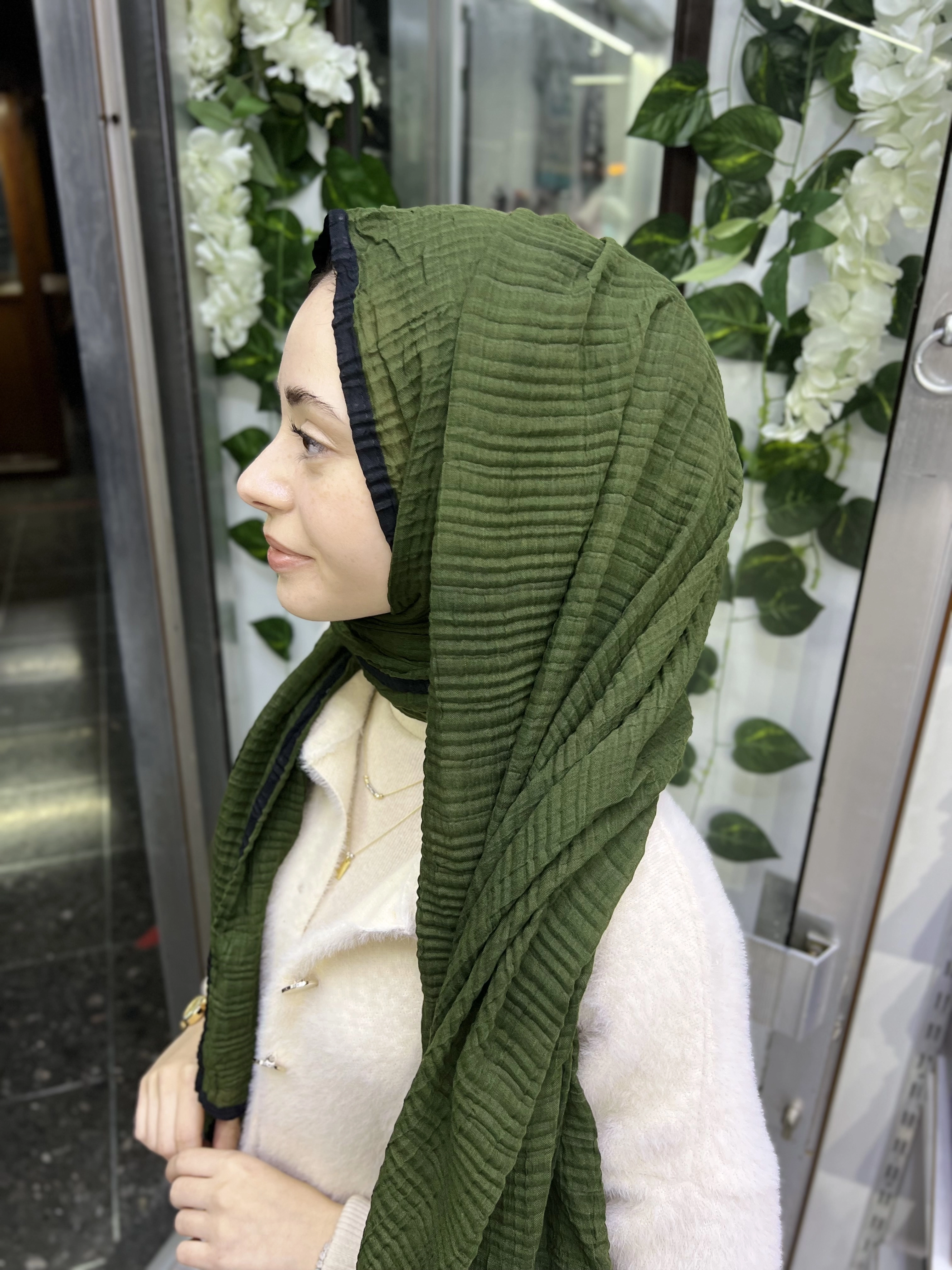 A kalite organik müslin şal