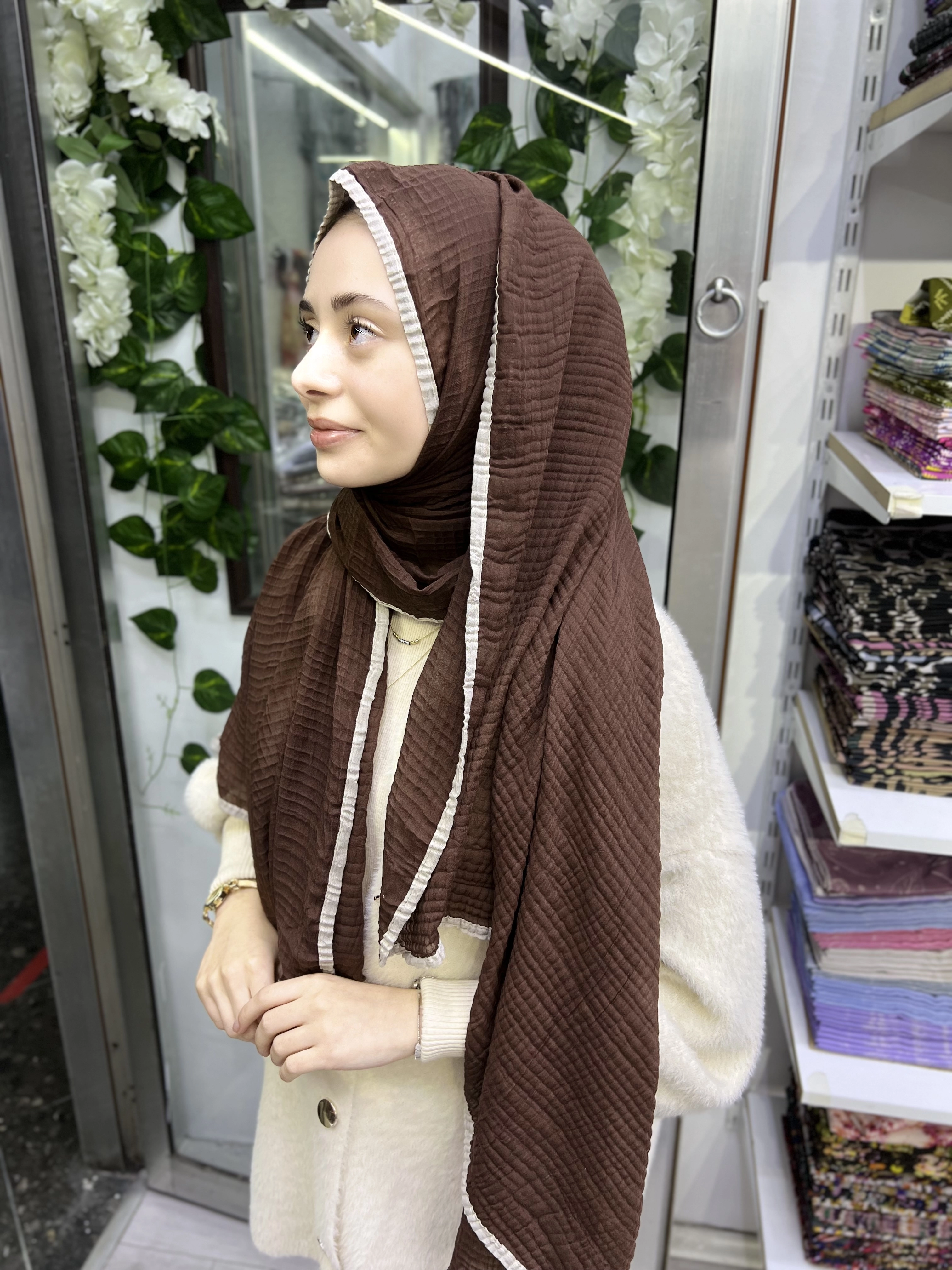 A kalite organik müslin şal