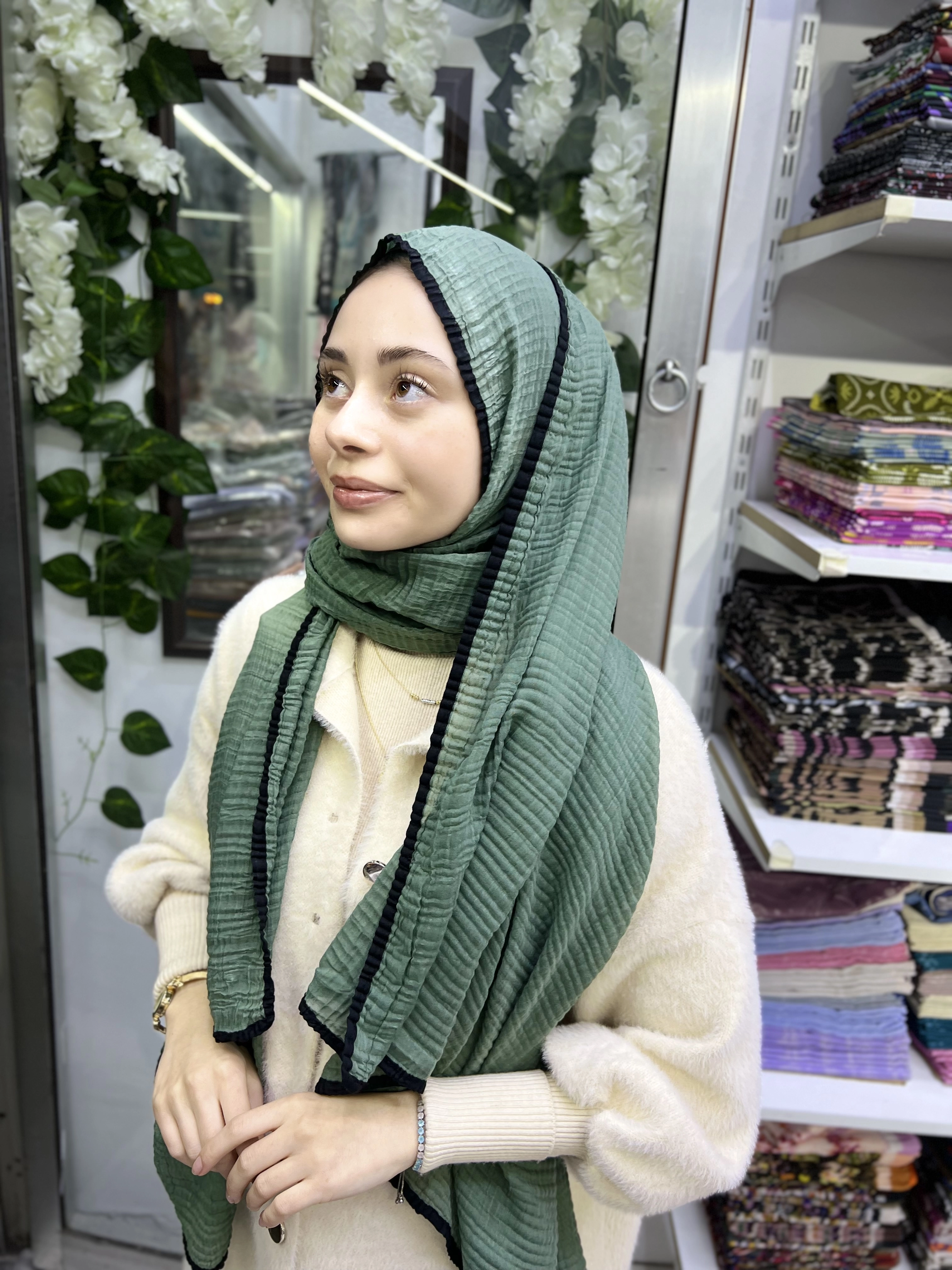 A kalite organik müslin şal