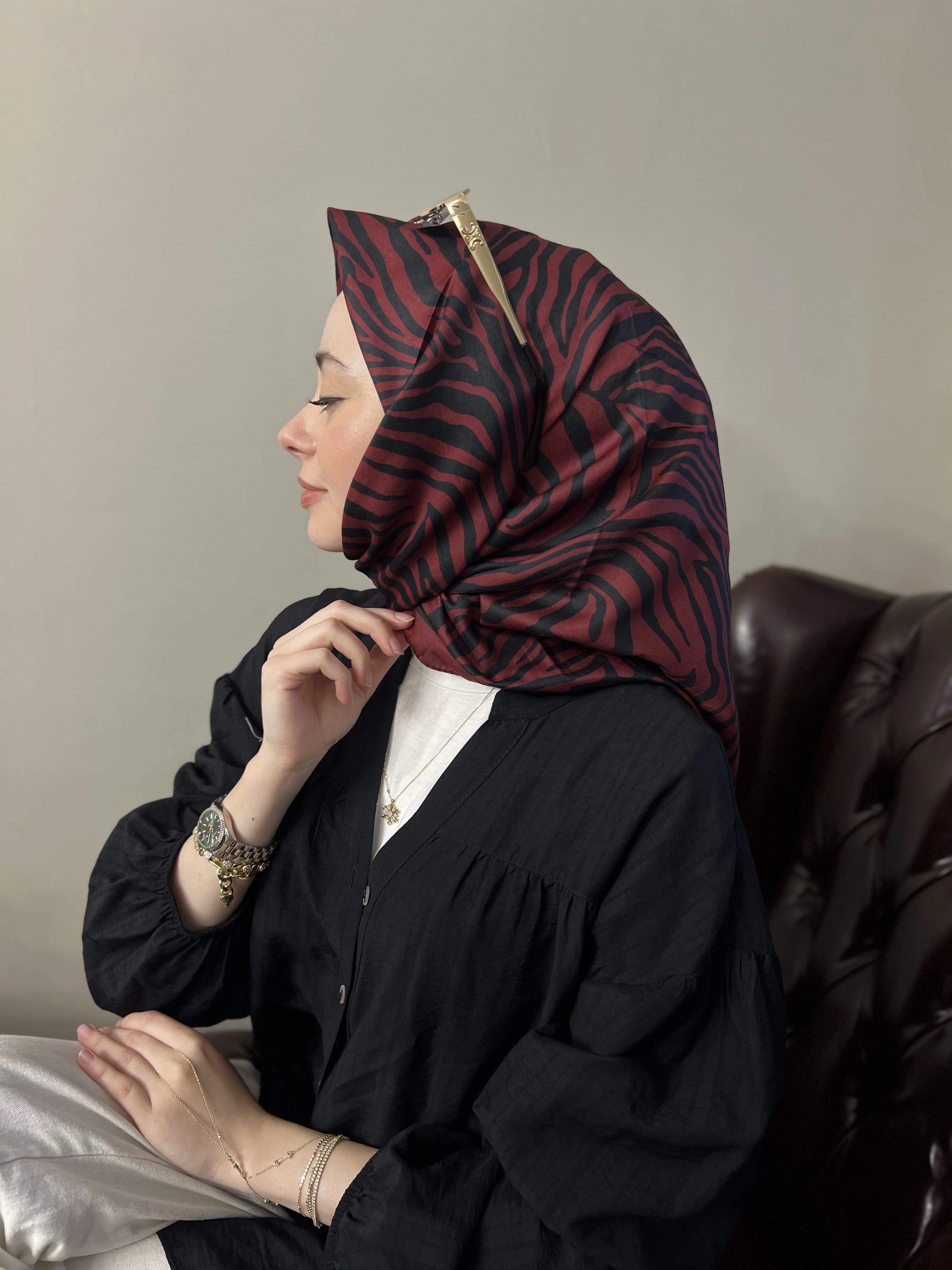 Zebra desen soft eşarp