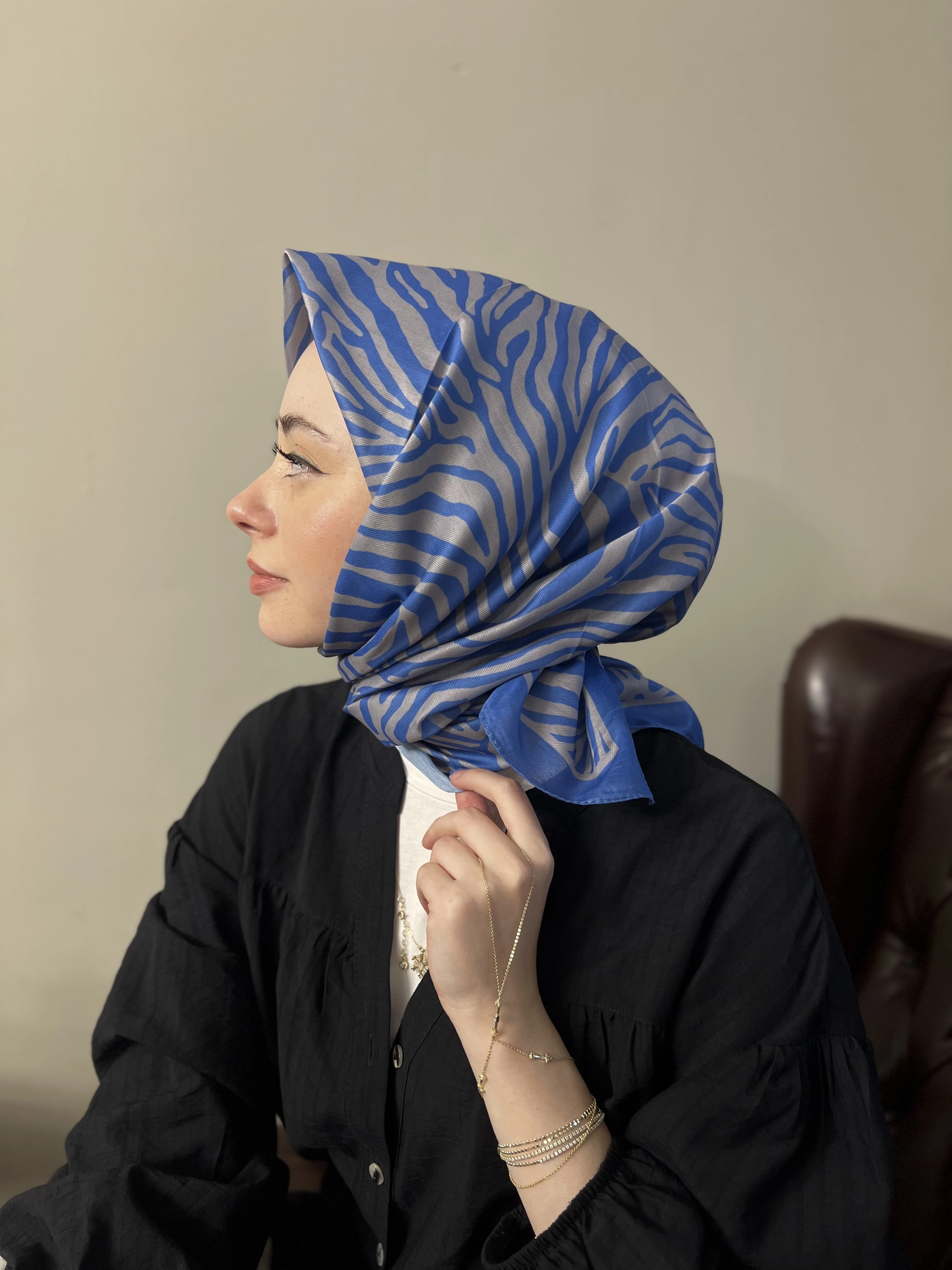 Zebra desen soft eşarp