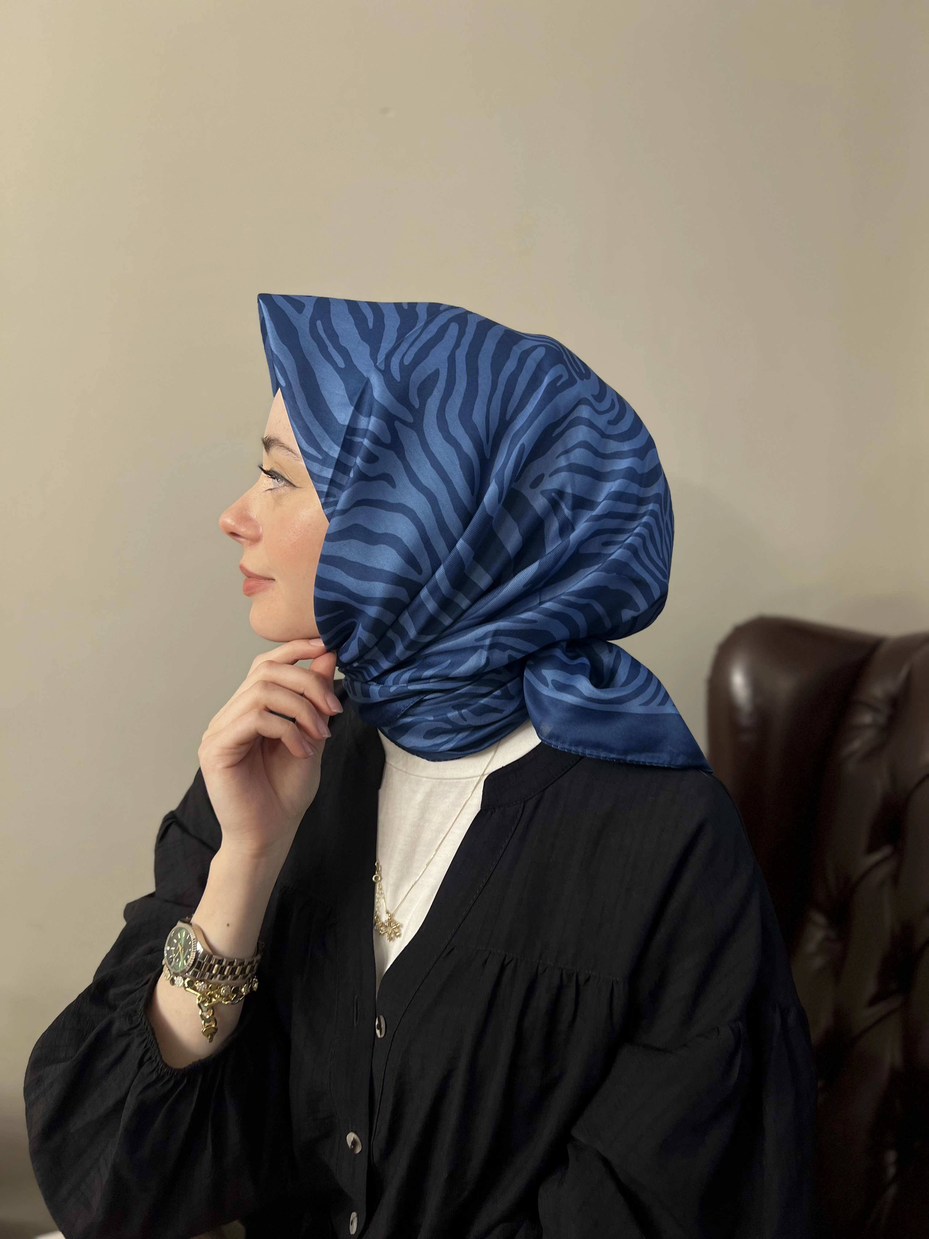 Zebra desen soft eşarp