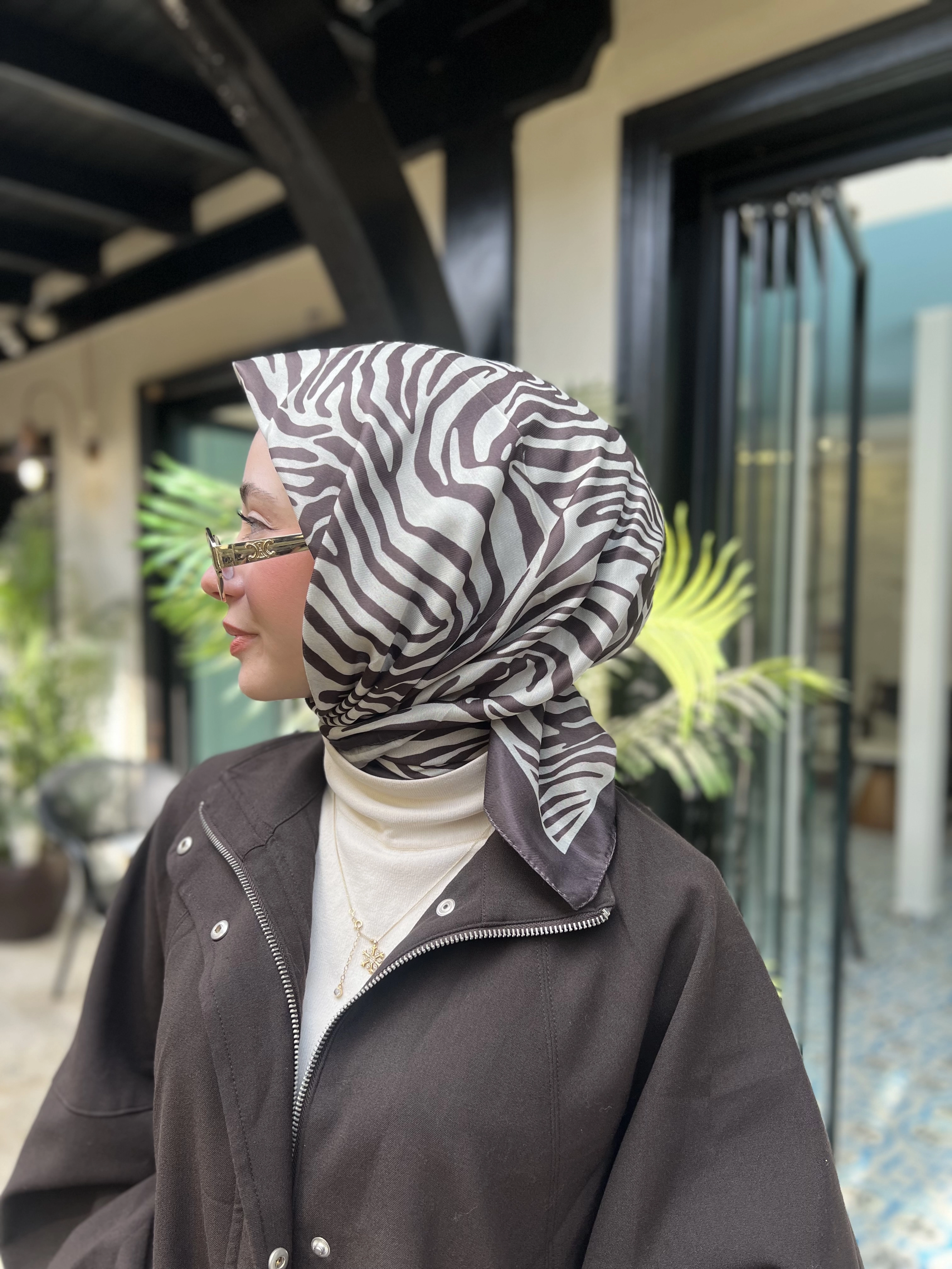 Zebra desen soft eşarp
