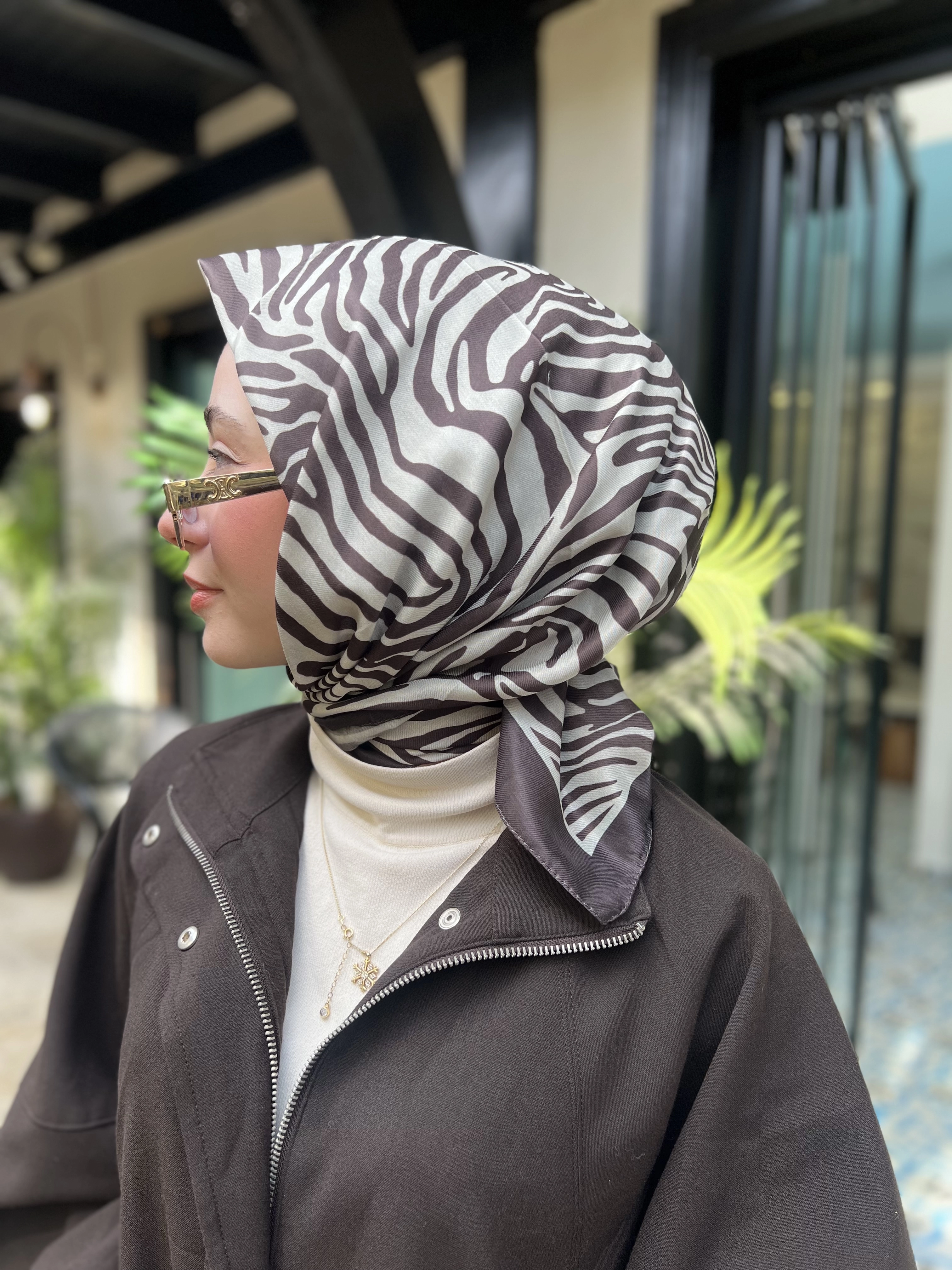 Zebra desen soft eşarp