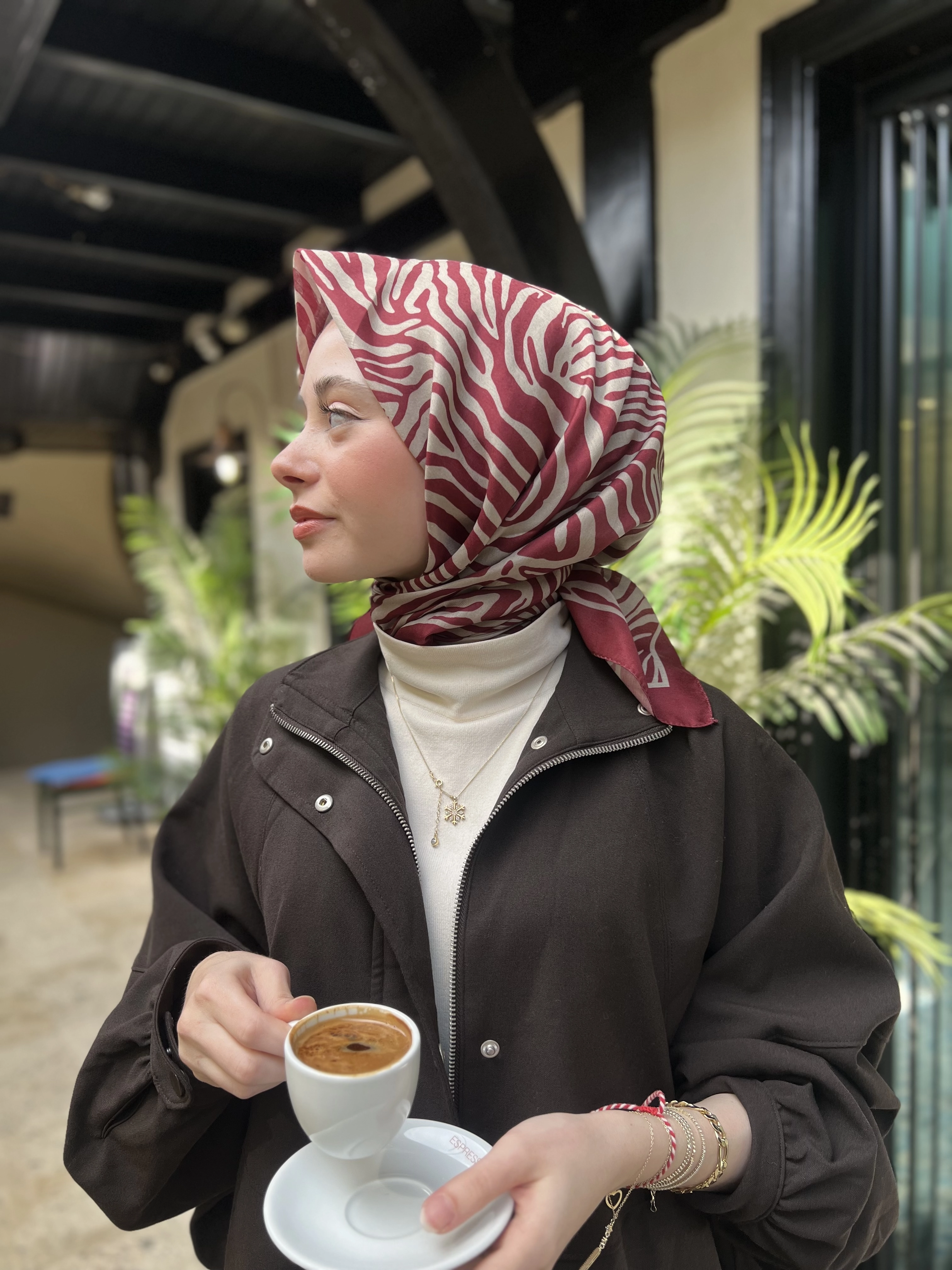 Zebra desen soft eşarp