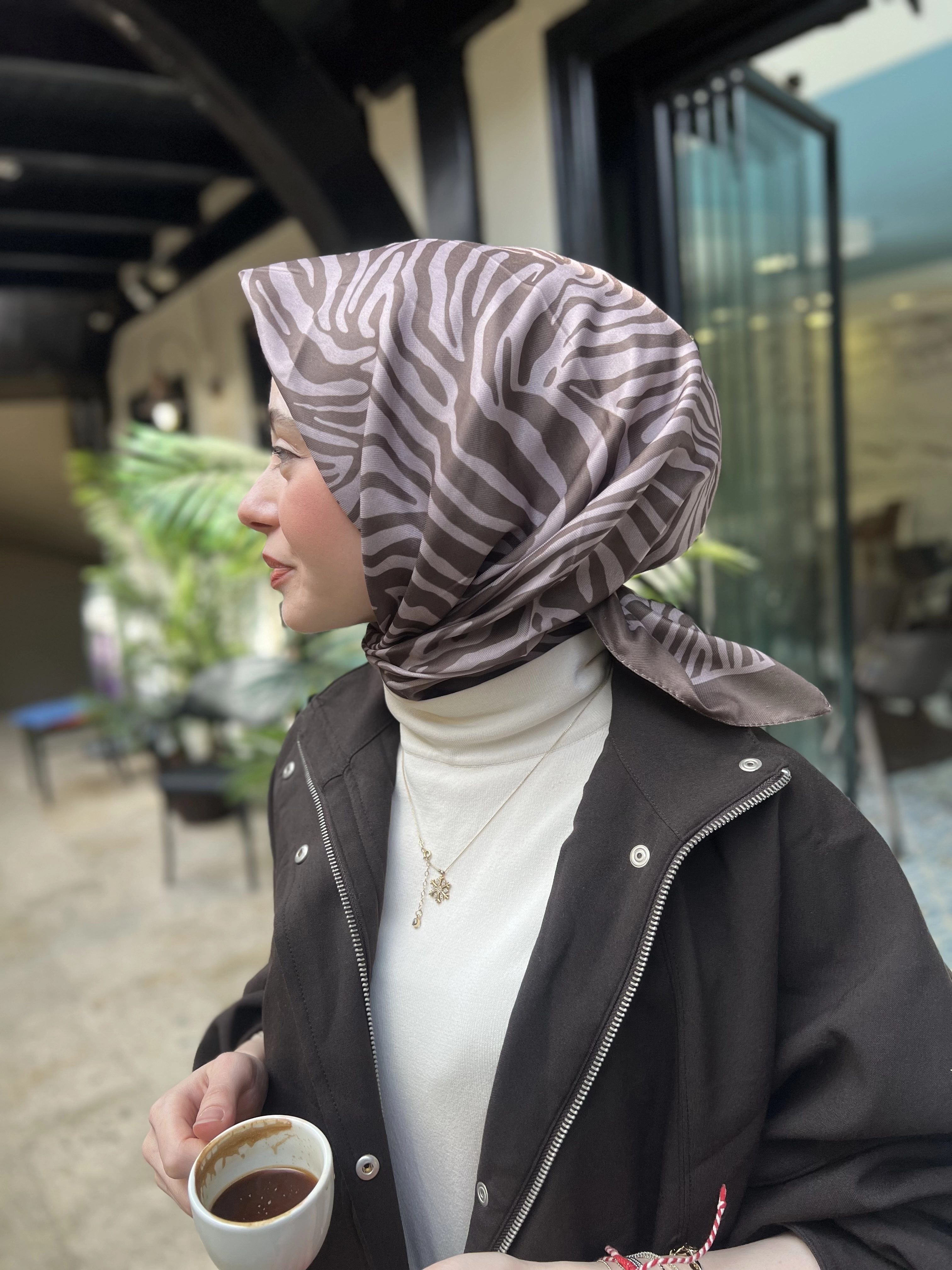Zebra desen soft eşarp