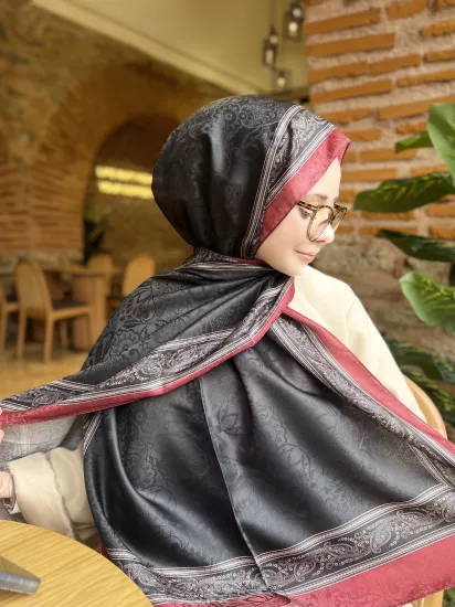 Çerçeveli jakar şal