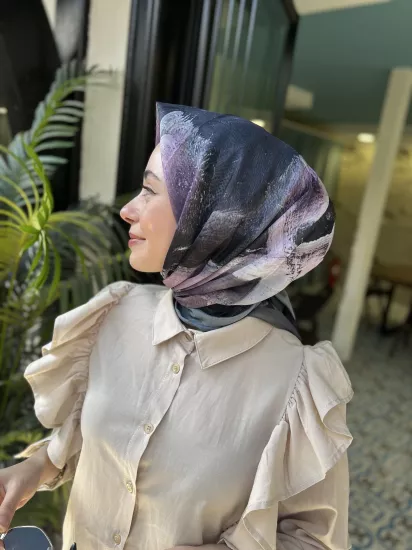 Sulu boya krep eşarp
