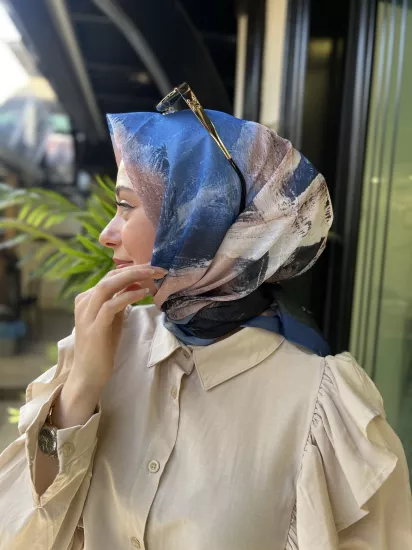 Sulu boya krep eşarp