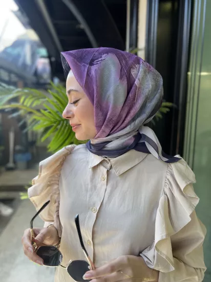 Sulu boya krep eşarp