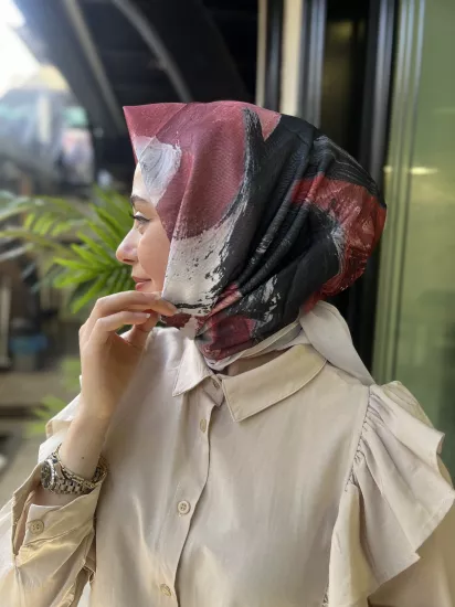 Sulu boya krep eşarp