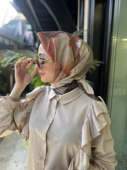 Sulu boya krep eşarp