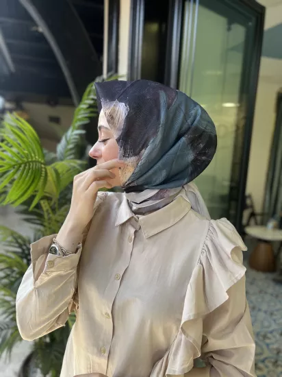 Sulu boya krep eşarp