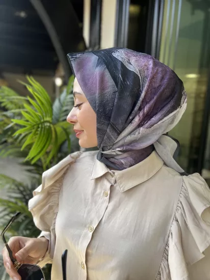 Sulu boya krep eşarp