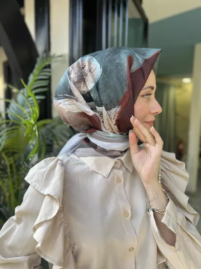 Sulu boya krep eşarp