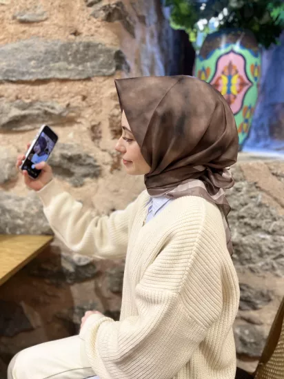 Bulut desen soft eşarp